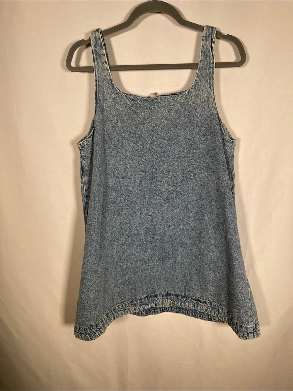 H&M DIVIDED WOMENS DENIM JEAN MINI DRESS LARGE_5